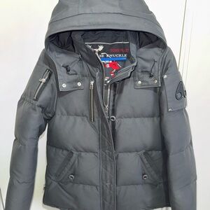 Moose Knuckles Charcoal Puffer Jacket